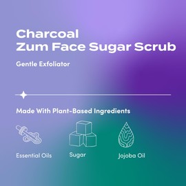 Indigo Wild Zum Face Sugar Facial Scrub - Charcoal - 4 oz