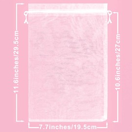 SumDirect 100Pcs 8x12 Inches White Organza Gift Party Favor Bags with Drawstring (White, 100)