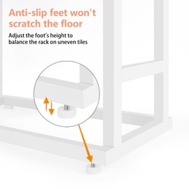 Freestanding Towel Racks for Bathroom 2 Tier Hand Towel Drying Rack Metal Blanket Towel Holder Stand for Bedroom Indoor Outdoor Pool Small Blanket Rack (Matte White)