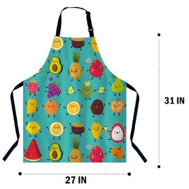 BGBDEIA Cute Cartoon Fruit Kitchen Apron for Women Men, Unisex Adjustable Cooking Apron, Waterproof Apron for Home Kitchen, Restaurant, Coffee House
