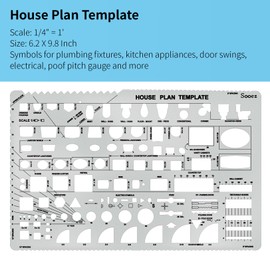 Sooez Architectural Templates, House Plan, Interior Design and Furniture Template, Drafting Tools and Supplies - Set of 3