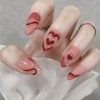 Almond Valentine’s Day Press on Nails Medium Fake Nails Nude