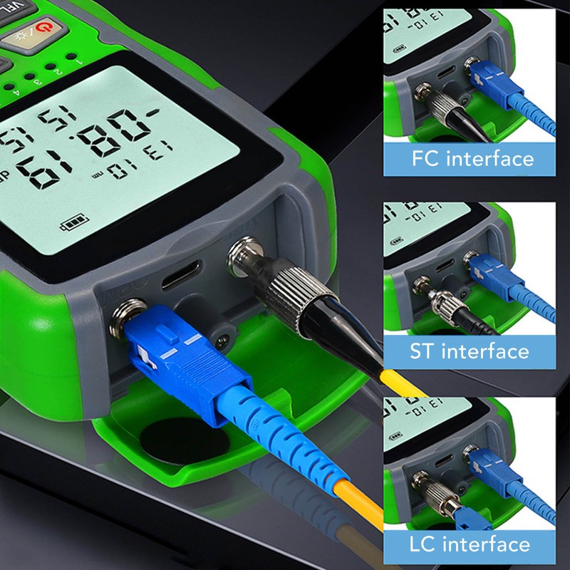 Optical Fiber Power Meter Optic Cable Tester ‑70~+10dbm Digital Display