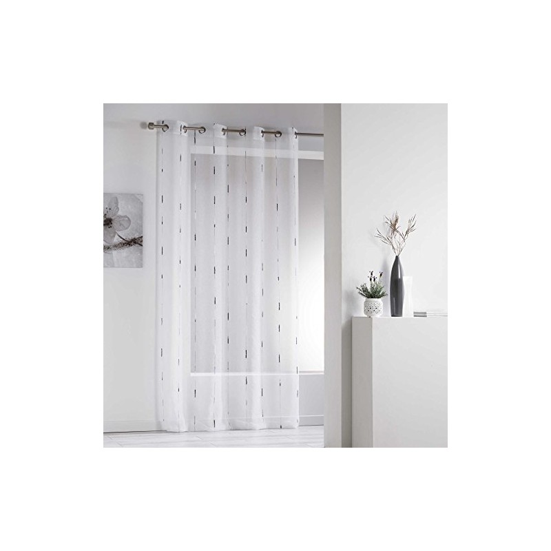 Douceur d'Intérieur Eyelet Panel, Polyester, Gray, 140L X 260H cm