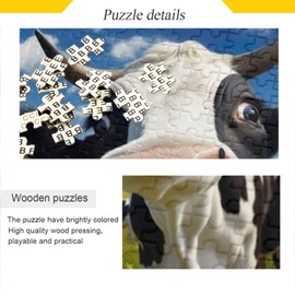 xigua Funny Cow Puzzle 500 Pieces - Wooden Jigsaw Puzzles for Family Games - Suitable for Teenagers and Adults