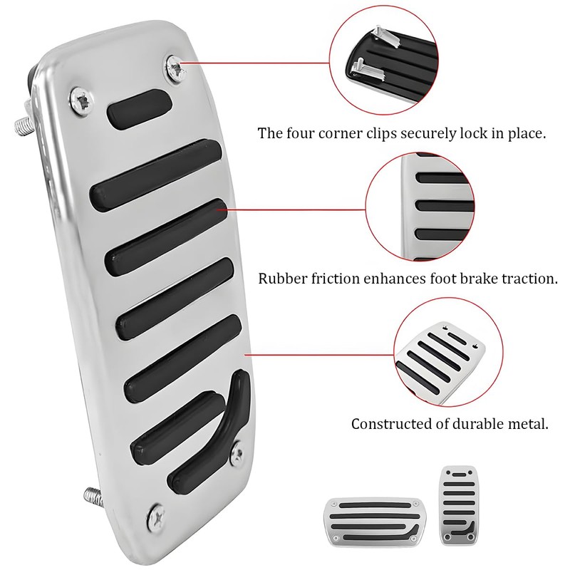 TNAIYH 2PCS Non-Slip Car Pedal Covers, Automatic Vehicle Gas and