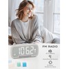 ROCAM Radio Alarm Clocks for Bedrooms,Plug in Digital Clock FM