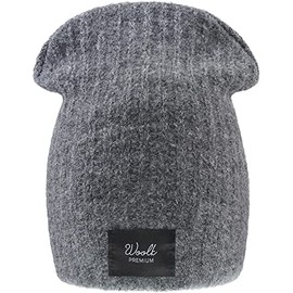 4sold Woolk Girls Youth Teenegers Premium Wool Beanie Warm Winter Cable Knitted Premium Hat Plain Ski Wooly Cap Full - Grey
