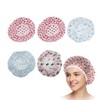 Gorro de Ducha Impermeable 5Pzs, Gorra de Baño Mujer Elástico,