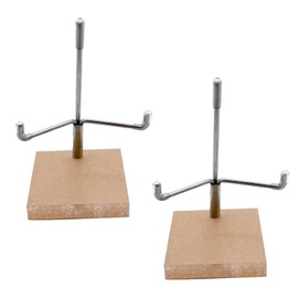 klahh 2 Pcs Mini Acrylic display stand Adjustable Metal Arms Display Photo Stand Clear Base Display stands for craft fairs