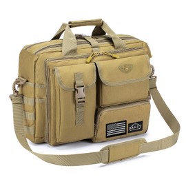 BAGZY Tactical Laptop Bag for Men Multifunctional Tactical Briefcase, Men's Military Messenger Bag 14 Inch Kaqi