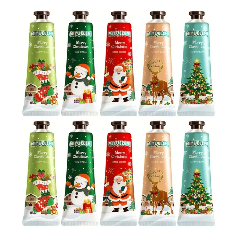 Bmgh Set 10 Cremas De Manos Navidad Hidratantes Viaje Y