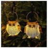 Wishlink 2Pack Outdoor Hanging Solar Lanterns Garden Light Waterproof Metal