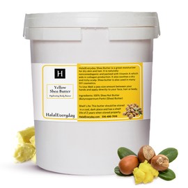 HalalEveryDay Yellow Shea Butter from Ghana, Raw Unrefined African Shea Butter for Skin & Hair, 100% Pure Natural Moisturizer for Body, Face & DIY Beauty, 24 oz