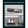 PLUGTUL Desk Clamp Power Strip, 15FT Desk Outlet Station with