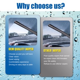 HRSNO® 26"+16" Windshield Wipers With 12" Rear Wiper Blade Sets Automotive Replacement for 2017-2022 Kia Niro/2019-2022 Kia Niro EV Wiper Blades For My Car (Pack of 3)