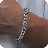 Silverso Cuban Link Bracelet for Men, 10mm Stainless Steel, Smooth