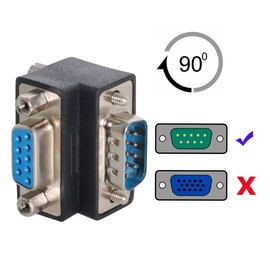 chenyang RS-232 Connectors, EIA RS-232 D-Sub 9 Pin Male to Female 90 Degree Angled Gender Changer Extension Adapter for Monitor and Projector