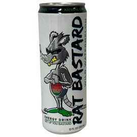 RAT BASTARD Energy Drink - Sugar-Free Caffeinated Beverage, Natural Caffeine to Boost Energy and Focus, Wild Watermelon Flavor, 12 fl oz Can (Case of 12)