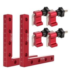 90 Degree Clamps For Woodworking Positioning Squares Right Angle Clamps 2 Pack, 5.5" X 5.5" (140mm X140mm) Aluminum Alloy Cabinet Clamps Tools For Boxes, Picture Frame And Drawers