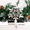 Yuokwer Snowflake Christmas Stocking Holders for Mantal,Silver Christmas Stocking Hanger