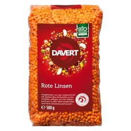 Davert Whole Red Lentils (1 x 500 g) - Organic