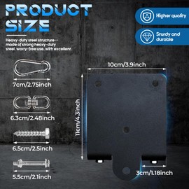 AUSTUFF Heavy Duty Punching Bag Hanger,Heavy Duty Bag Hanger Bracket,360° Rotation Wall Beam Wooden Hooks for Boxing Bag Hanger,Swings and Hammocks