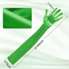 Long Satin Gloves Green, 1920s Opera Bridal Dance Gloves for