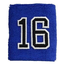 Sports Farm - Customized Sport Wristband and Necklace Combo Set with Jersey Number - Royal Blue (Royal Black White)