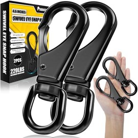 [Extra Sturdy] 2Pcs 4.6” Stainless Steel Swivel Eye Snaps, 220 LBS Capacity Heavy Duty Flag Clips, Multipurpose Swivel Clips, Great for Marine, Sports, Luggages, Pets, Swings, Keychains