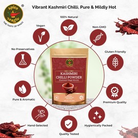 Spice Magic Kashmiri Chilli Powder 7oz (200g) I Deggi Mirch I Low Heat I 100% Pure, Aromatic & Natural Non-GMO I Chili Powder - Red Pepper Powder