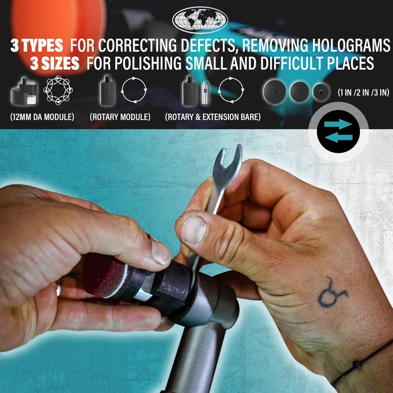AUTIWOZ Cordless Mini Polisher, Micro Scratch Remover Buffer Polisher, 1/2/3
