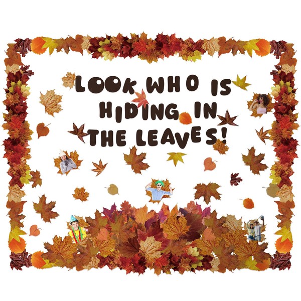 AmazingSpark 106 Pcs Fall Leaves Bulletin Board Set Decoration Classroom