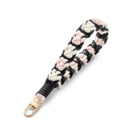 CHUQING Key Chain Macrame Lanyard Short Key Ring Fabric Boho Key Chain Bracelet Key Ring Women Ladies, Kc12-10