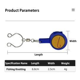 Dinghaole Fishing Gear Knotting Tool 4 Pieces, Easy Knotting Hook Tying Tool - Great Fishing Accessory for Beginners (2 Blue 2 Green)