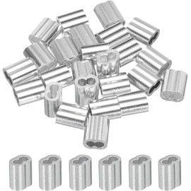 YAMASO 30pcs 1/4" Aluminum Crimping Loop Sleeve, Cable Ferrule Wire Rope Sleeves Loop Sleeve