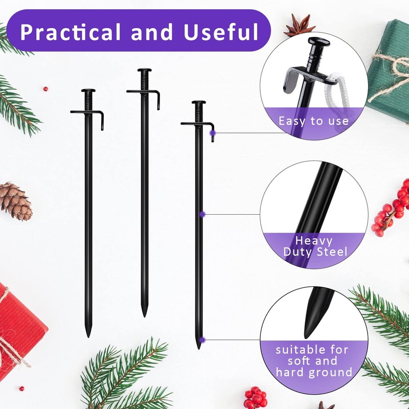 Tree Stake Kit, Heavy Duty Steel 11.8 Inch Steel Tree