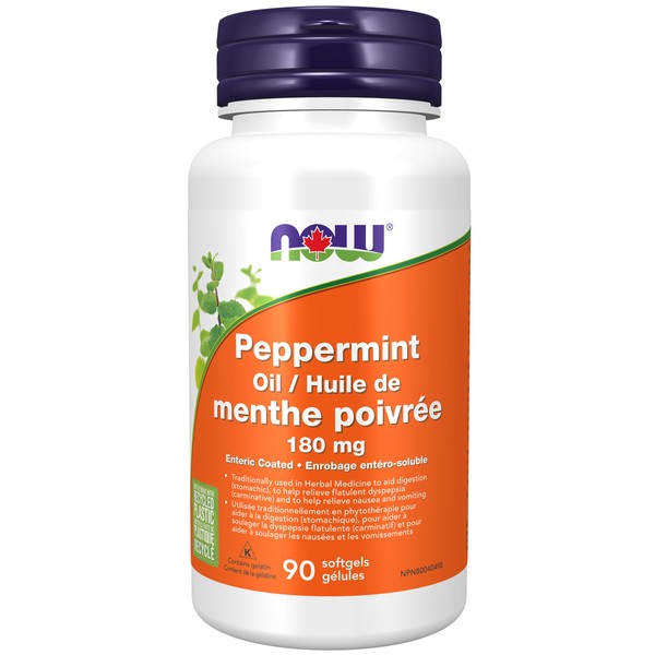 NOW Now Peppermint Oil, 180mg, 90 count (Pack of 1)