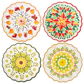 Ceramic Stone Trivets for Hot Pots and Pans, Versatile Trivet with Cork Base, Heat Resistant Mats for Countertop, Trivets for Hot Dishes, Set of 4