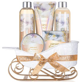 Spa Gift Set for Women, Jasmine & Honey Bath Set, Beauty Holiday Gift Baskets