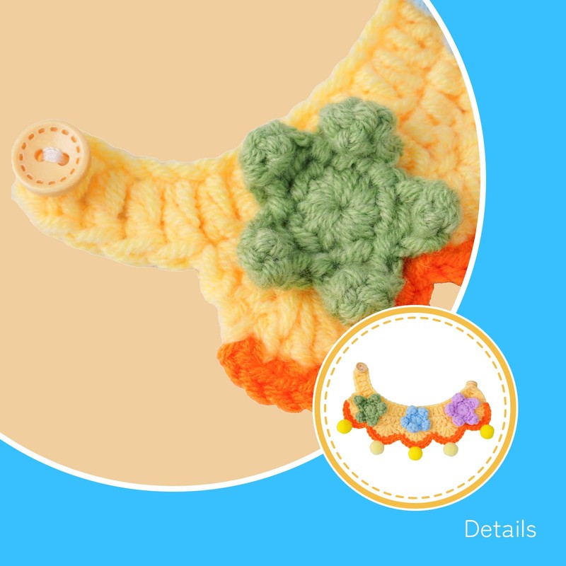 Crochet Collar Set for Eilik - 4 Pieces Unique Collars,