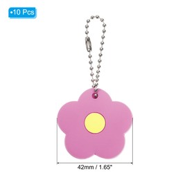 PATIKIL 10pcs Flower Keyring Coding Tag Identifier PVC Case Shell Protector Key Cap Cover for Office Home Apartment Purple