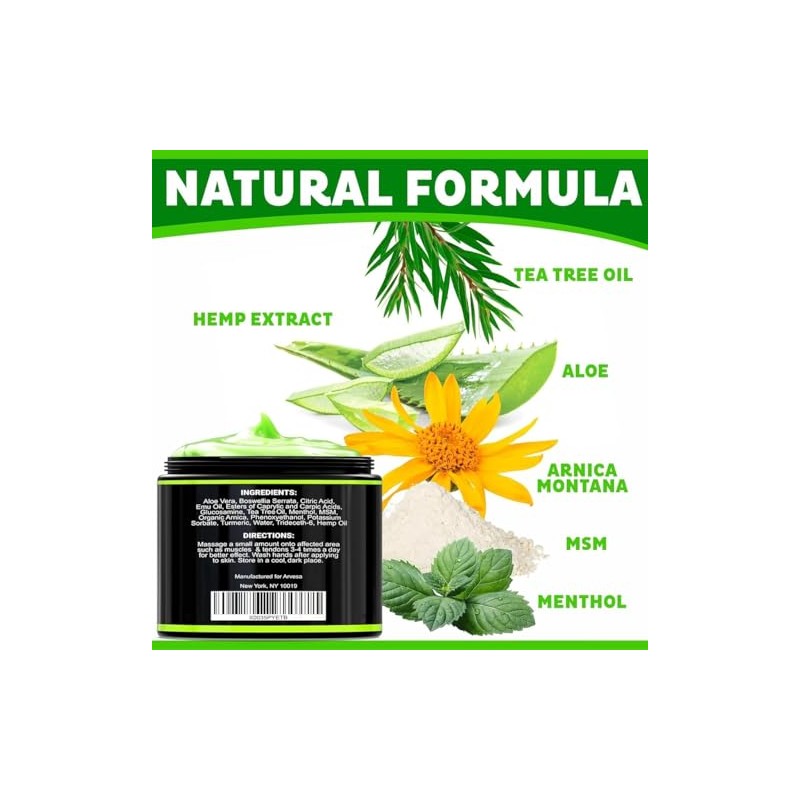 Natural Hemp Cream - Maximum Strength Gel - Hemp Cream