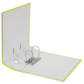 Falken Original Coloured PP Plastic Folder, Made in Germany 8 cm-Wide DIN A4 Neon Green Ring Binder, Vegan-Friendly Lever Arch Folder, Letter Folder, Office Folder, Slotted Folder