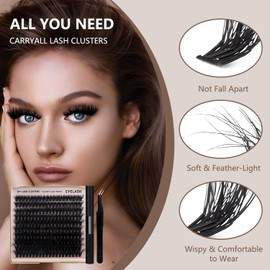 MOTIBACK 200pcs Eyelash Extension Set， False Eyelashes 200D Curl Individual Set，10-18mm Cluster Fluffy Extender DIY Kit with Double End Brush（Seal and bond）+Tweezers for Self Use