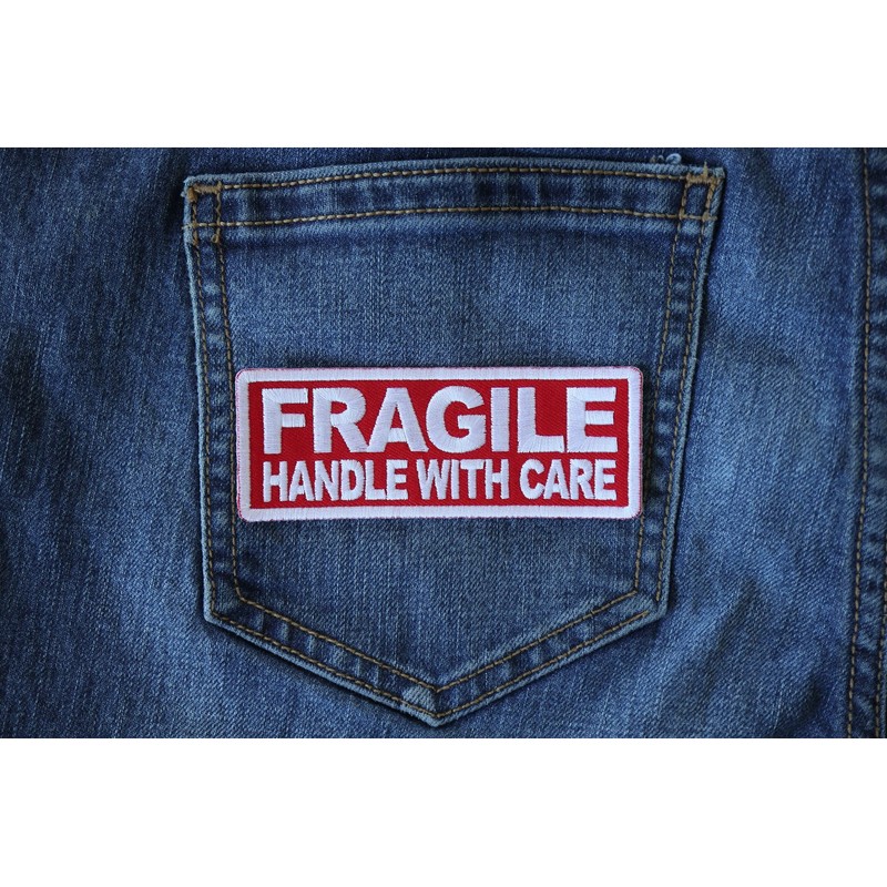 Fragile Handle with Care Patch - 4x1.5 inch - Embroidered