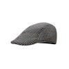 yolrdiw Classic Houndstooth Plaid Ivy Flat Cap Gatsby Cabbie Driver