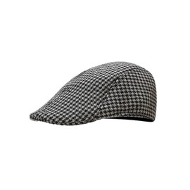 yolrdiw Classic Houndstooth Plaid Ivy Flat Cap Gatsby Cabbie Driver Newsboy Hat for Men Women Grey