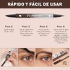 Erinde Lápiz Líquido para Cejas Doble Punta, Perfilado Preciso, 4