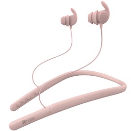 Hmusic HS88 Bluetooth Sleep Earphones for Side Sleepers, Seep Mode, Flat/Thin Noise-blocking Sleep Earbuds, Soft/Comfortable Wireless Neckband Headphones for Sleeping Yoga Workout Travel Relax (Pink)